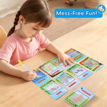 Water Coloring Books For Toddlers Reusable Portable Children Drawing Card Set Educational Learning Doodle Drawing Toy Gift Improving Children's Imagination For 3-8 Years Old For Travel Essentials - Blue - View 3