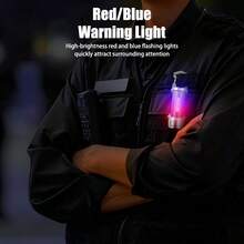 1pc Mini Portable Keychain Flashlight LED/COB Dual Wicks Type-C Fast Charge Red/Blue Warning Light Emergency Lighting - Multicolor - View 10