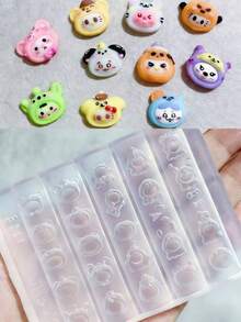 1pc Cute Nail Art Mold, Cartoon Hat, Bow, Frame DIY 3D Decor Transparent Silicone Mold - Clear - View 14