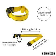 Brazalete LED recargable, ajustable y visible, adecuado para hombres y mujeres, se puede conectar como cinturón - TALLA ÚNICA - Ver 8