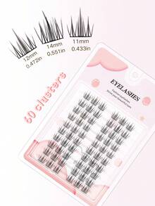 60pcs/Set Korean Camellia Flower Natural Curl CC Curl False Eyelashes, Soft & Thick, 11-14mm Mixed Size, Lightweight & Lively, Recreate Anime Character Eye Makeup, Suitable For Cosplay/Role Play/Wedding/Date/Travel/Anime Gift - C - Xem 4