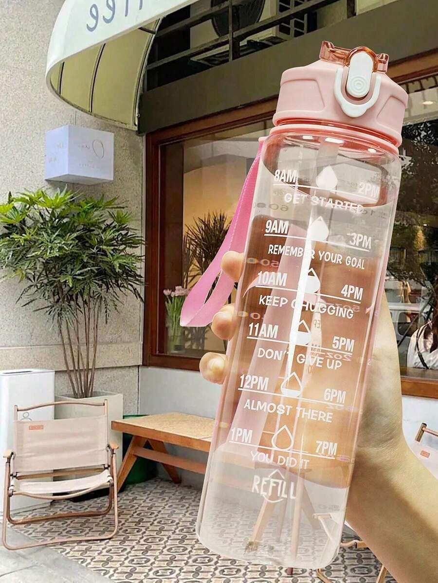 1 bình giữ nhiệt PC trong suốt dung tích lớn 750ml hoặc 2000ml, cốc uống nước thể thao di động, cốc có ống hút và nắp, bình nước chịu nhiệt chống rơi vỡ, thích hợp cho gia đình và du lịch ngoài trời, bình nước dành cho nữ.