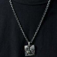 Punk-Style Accessory: Skull Sign Necklace With Eye Contact Design. Made Of Alloy. Cool And Jewelry. - Black - View 5
