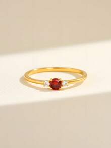 Nhẫn bạc S925 đính đá Cubic Zirconia, kiểu dáng đa năng, phù hợp đeo hàng ngày cho nữ, có thể đeo cùng nhiều nhẫn khác, món quà lãng mạn ngày Valentine. - Nhiều màu - Xem 2