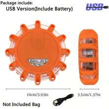 1-3 Packs LED Emergency Lights 9Mode Safety Warning USB Rechargeable Flashing Lamp Red Dash Light For Trucks Vehicle Car - A - View 9