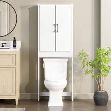 Ardent Over-The-Toilet Bathroom Storage Cabinet, White - White - View 5