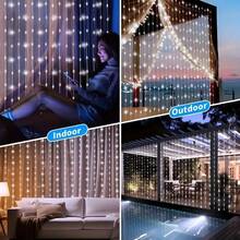 1pc USB Powered Curtain Lights, 8 Lighting Modes LED String Lights Suitable For Wedding Birthday Party House Window Camping Gazebo Decor Holiday Fairy Lights (Remote Control Batteries Not Included) - USB Plug - View 6