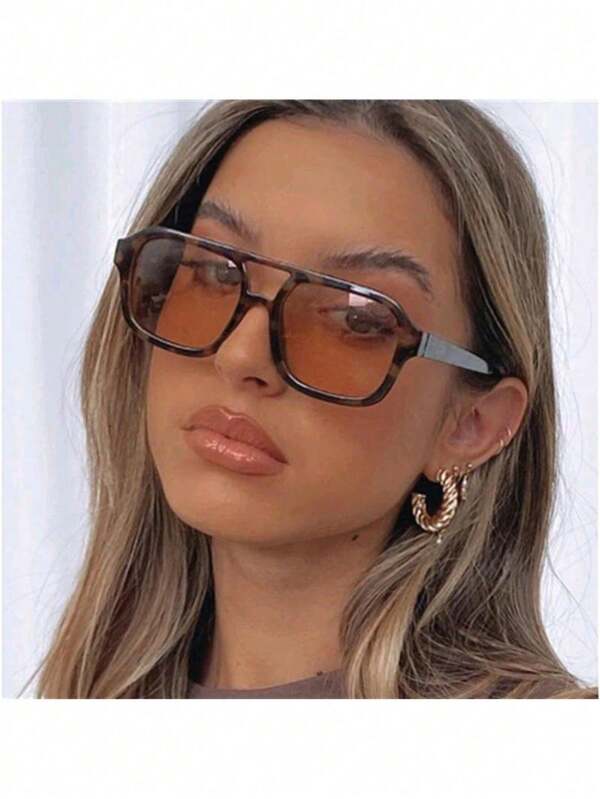 Óculos de Sol Retangular Moderno Oversized Colors