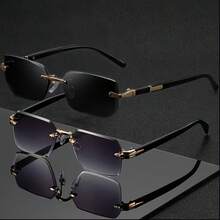 2/1pc Frameless Glasses Sets, Suitable For Music Festivals, Beach Parties And Various Occasions, Premium Business Focus Top Design, Ideal Gift Choice - Multicolor - View 6