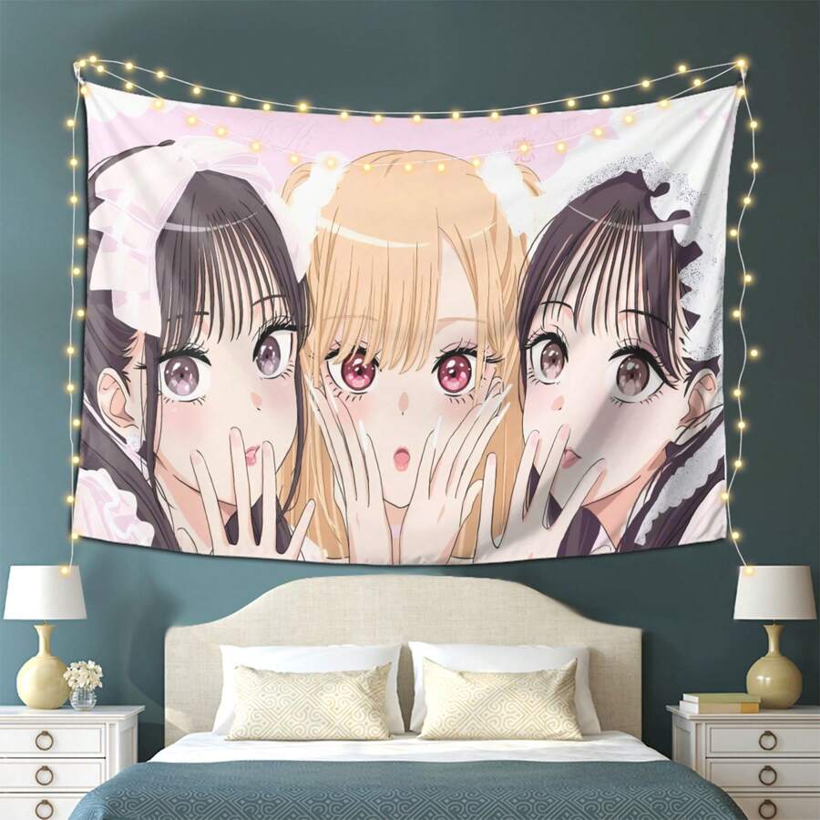 1 Tấm thảm treo tường anime khổ lớn - Hình ảnh khuôn mặt đặc trưng của Marin trong anime, chất liệu da đào, thích hợp trang trí phòng khách, phòng ngủ, ký túc xá - Quà tặng cho fan anime - Nhiều màu - Xem 1