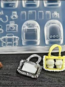 1个心形蝴蝶结背包可爱单肩包透明硅胶美甲模具DIY配件 - 無色 - 查看 10