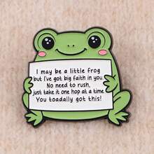 1枚励志动物语录珐琅胸针，独特翻领别针 - 可爱徽章，可别在背包和衣服上 - 彩色 - 查看 8