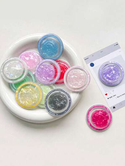 1PC Shell Patterned Retractable Desktop Phone Airbag Holder, Lazy Phone Holder, Convenient To Carry