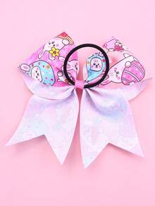 1pc Easter Grosgrain Fabric Bows Hair Ties,Easter Bunny & Carrot & Eggs Print Headband,Adorable Hair Band For Girls Teens Friends Festival Party Gifts - Multicolor - View 6