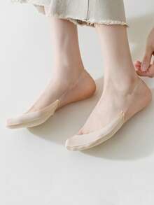 5双装女士超薄冰丝防滑隐形袜，浅口船袜，半掌袜，春夏薄袜 - 彩色 - 查看 14