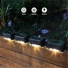 32/16/4-Piece Outdoor Solar Garden Lights – 1 LED Solar Illumination, Suitable For Home Garden Decor, Stairs, Terraces, Fences, Courtyards, And Wall Decorations – Auto On/Off, Durable, Easy To Install, Warm White Light - 黑色 - 查看 6