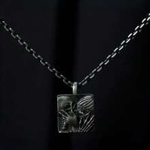 Punk-Style Accessory: Skull Sign Necklace With Eye Contact Design. Made Of Alloy. Cool And Jewelry. - Black - View 3