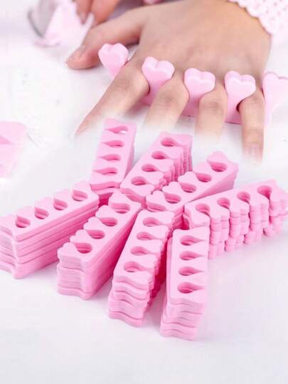 20/50/100pcs Nail Art Finger Separators, Foam Toe Dividers, Pink Sponge Finger & Toe Separator, Suitable For Manicure, Pedicure And Nail Art, Back To School Gift,Room Decor ,Makeup Bag