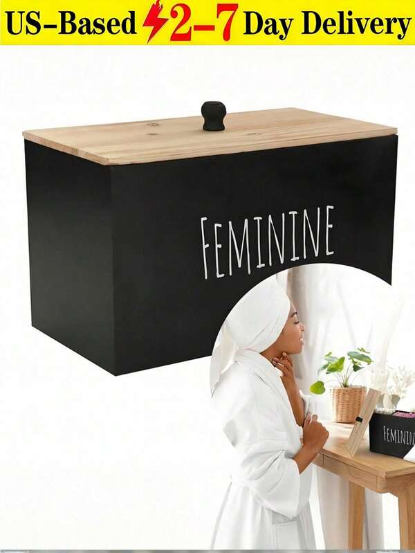 [Delivery Within 2-7 Days In The United States]Rustic Farmhouse Wooden Tampon Storage Box With Lid - Versatile Bathroom Organizer For Feminine Products, Home Decor Accessory Tampon Storage For Bathroom Small Bathroom Storage Cabinet Tampon Holder For Bathroom,Farmhouse Bathroom Organizer,Rustic Wood Bathroom Storage Bin With Lid,Wood Movable Partition Feminine Product Organizer With Lid,Bathroom Accessories Box (Black Wood) Pad And Tampon Organizer With Tray Lid, Wooden Feminine Product Tampon Storage Organizer Bathroom Essentials House Essentials Cruise Essentials Travel Containers Bathroom Storage Kitchen Organization And Storage Dorm Room Essentials College Storage Basket Storage Containers Bathroom Organization And Storage Makeup Brush Holder Vacation Essentials Perfect For Bedroom, Vanity Table, Closet, Gift For Girls, Women