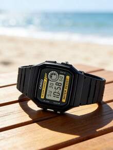 Casio 卡西欧男士运动休闲手表，计时功能，圆形表盘，硅胶表带，石英机芯，适合日常运动和户外街头风格佩戴，可作为圣诞礼物、男士配饰和生日礼物，满足男士的各种爱好。 - 黃色 黑色 - 查看 9