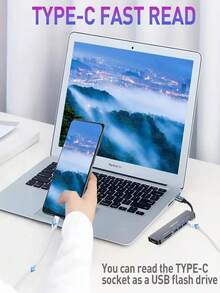 7合1 Type-C扩展集线器，多端口USB集线器 - 灰色 - 查看 4