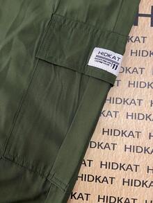 Hidkat Women's Solid-Color Cargo Joggers - Lightweight, Breathable, Drawstring Waist With Large Pockets - Army Green - View 4