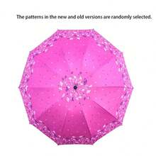 1 pièce Parapluie épais à 10 baleines, parapluie unisexe grande taille pour le soleil et la pluie, revêtement noir protection UV, accessoire essentiel pour l'extérieur, le jardin et les voyages, essentiel portable - Multicolore - Voir 15