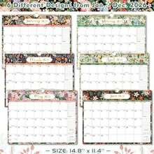 2026 Calendar - 2026 Wall Calendar, Jan. 2026 - Dec. 2026, 14.8" X 11.4", 12 Months Wall Calendar 2026 With Premium Paper, Strong Twin-Wire Binding, Excellent For Planning/Convenient Life - Fruity/Floral - Pink - View 3