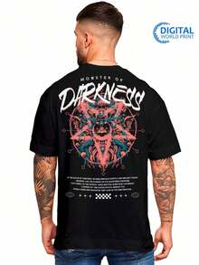 Camiseta de una sola pieza con estampado de patrón Camisa Camiseta Monstro das Trevas Monster of Darkness, ropa urbana de gran tamaño, premium ref-00075. Adecuada para usar en eventos festivos como Pascua, la Copa Mundial, Carnaval y festivales de música de verano. - Por lo tanto - Ver 3