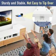 Floating Projector Wall Mount TV ShelfWooden Wall Mounted Under TV Floating Shelf For Projector  DVD Player Game Console Cable Box 1Tier White - White - View 4