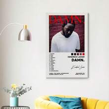 Framed Kendrick Poster, Lamar Damn Album Cover Poster - Canvas Wall Art, Perfect Gift And Wall Decoration - Đã đóng khung - Xem 4