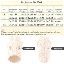 Suéter de punto de cable blanco puro para mascotas, cálido y acogedor para perros y gatos pequeños/medianos en otoño e invierno - Blanco - Ver 2