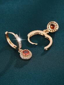 1对女士耳环，时尚精致垂坠耳环，百搭优雅设计，经典合成立方氧化锆耳环 - 耳環耳環 - 查看 5