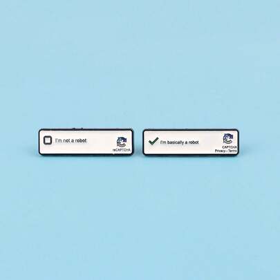 1 pieza Insignia de solapa de esmalte con eslogan de robot - Broche único para mochilas y ropa