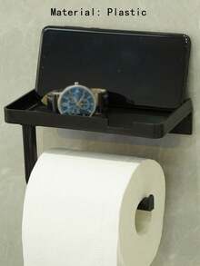 No Drill Double Layer Bathroom Toilet Paper Holder Wall Mounted Tissue Paper Storage Rack With Shelf - One Size Fits All - View 10