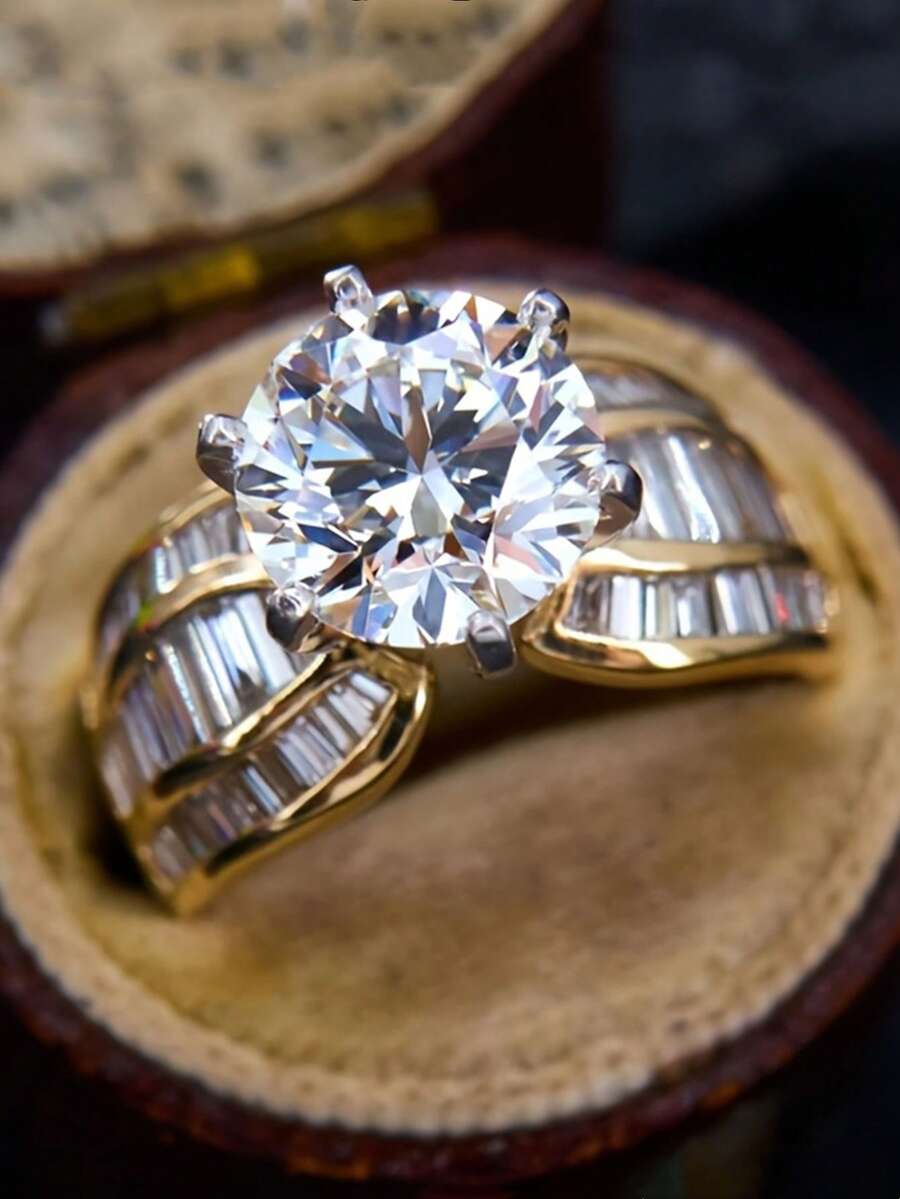 1枚无限爱心戒指，立方合成材质，永恒承诺，适合新娘、妻子、周年纪念日和情人节礼物，奢华婚礼珠宝，饰有闪亮蝴蝶结设计 - 戒指 - 查看 1