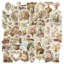50pcs Retro Romantic DIY Creative Graffiti Stickers, Tablets, Computers, Laptops, Phone Cases, Guitars, Desktops, Water Bottles, Suitcases, Skis, Decorative Art Stickers, Hand Account Decorative Stickers Scrapbook Supplies Stationery Funny Stickers Kindle - Multicolor - View 1