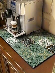 Pro Coffee Machine Water Absorption Mat No Odor Fab Diatom Mud Kitchen Anti-Slip Mat For Cafe Mothers Day Gift Home Table Cloth Graduation Party Supplies 2026 Kitchen Gadgets Camping Essentials Kitchen Decor Items Coffee Bar Station, Dish Drying Rack, Coffee Bar Essentials, Kitchen Oranigzer - Multicolor - View 3