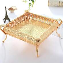 1pc Creative Metal Fruit Plate, European Style Multipurpose Living Room Coffee Table Snack Storage Box - Multicolor - View 6