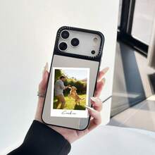 Custom Personalized Photo Design Name Phone Case Compatible With IPhone 17 16 15 14 13 12 11 Pro Max Plating Silvery Mirror Case Cover Compatible With IPhone 17 Pro Max Stylish Design Perfect For Christmas Gifts - Black - View 6