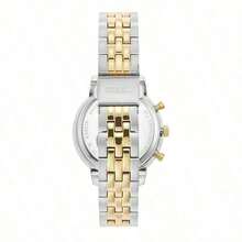 Fossil 女士奢华石英表，不锈钢表壳，珍珠母贝表盘，水晶表圈，优雅水晶日期显示，适合日常佩戴和送礼。 - 漸層色 + 金色 - 查看 4