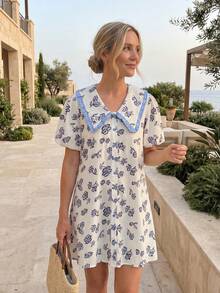 Women Short Dresses - Blue - View 8