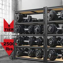 SAMRELAX Sturdy 3-Tier Garden Tool Organizer With Hooks And Storage Pockets - Outdoor Tool Storage Rack With High Capacity, Black Standalone Unit For Lawn Mowers, Brooms, Shovels, Rakes, Bowsaws, And Long-Handled Tools, Storage Racks - Dark Grey - View 5