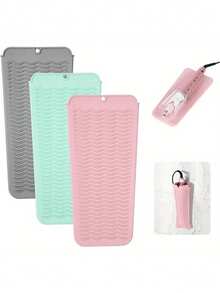 1pc Hangable Silicone Heat Resistant Mat, Hair Straightener Storage Bag Combo Makeup Organizer Makeup Storage Bag Mini Pouch Hair Straightener Travel Bag For Flat Iron, Curler Wand, Hot Waver, Salon Tools Case Travel Small Makeup Case Accessories Make Up Holder Brush Bag Make Up Container Cosmetic Bag Travel Essentials Ladies Accessoires Travelling Stuff - Multicolor - View 9