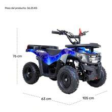 ¡RecomendadoMini Cuatrimoto Atv Niños Montable 49cc Motor Gasolina Azul¡Top de Temporada - Azul - Ver 2