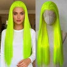 ZigZag Hair Synthetic Lace Front Wig - Heatproof 13x4 Lace, 180% Density Straight Hair, Suitable For Women's Daily, Party And Holiday Cosplay - Multicolor - View 1