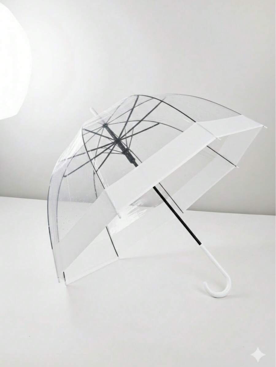 23" Transparent Umbrella With Automatic Opening - White 1 - View 1