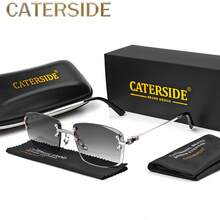 Classic Rimless Glasses Metal Frame Luxury Unique Design Gradient Lens Casual Eyeglasses For Daily Accessories, Party, Festival Gifts With Full Package - K36287 - View 3