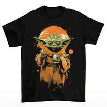 Grogu  T-Shirt Unisex Cotton Funny TV Sizes Jedi Sith   Boba Fett - màu đen - Xem 5