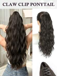 Ponytail Extension Claw Clip Ponytail Extension For Women 20 Inch Long Wavy Ponytail Extensions Synthetic Ponytail Hairpiece Natural Soft Daily Use - Multicolor - View 15